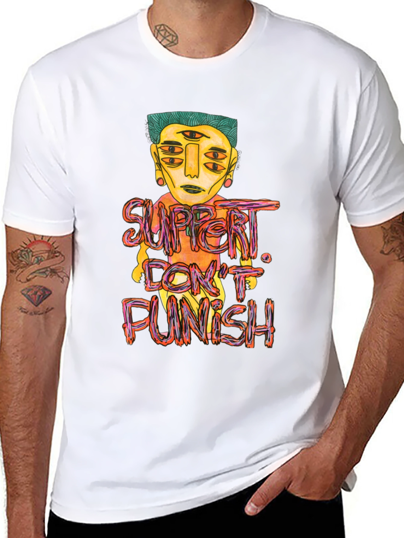 Unique Graphic Tee - Support Dont Punish