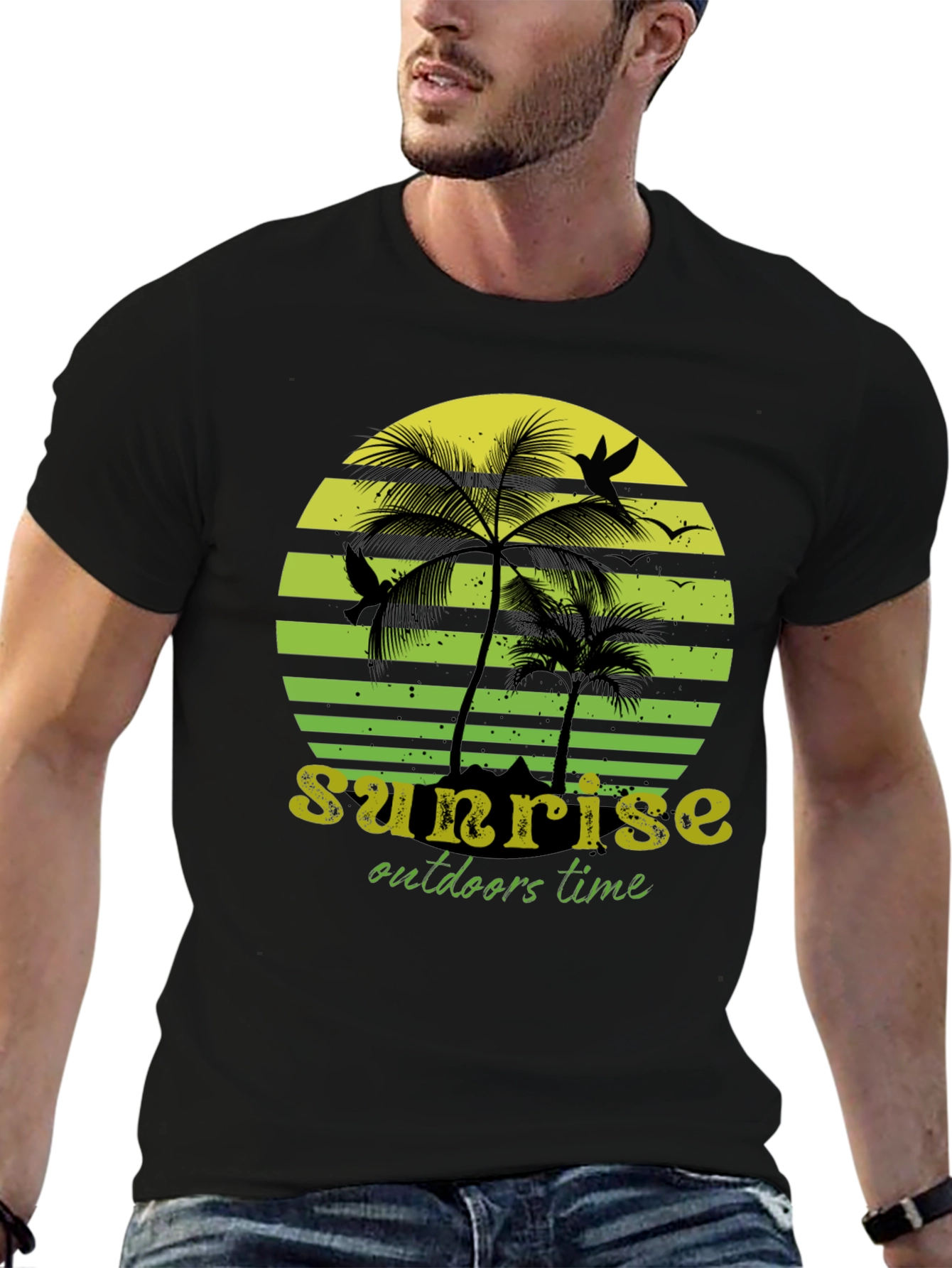 Sunset Palm Tree Graphic T-Shirt