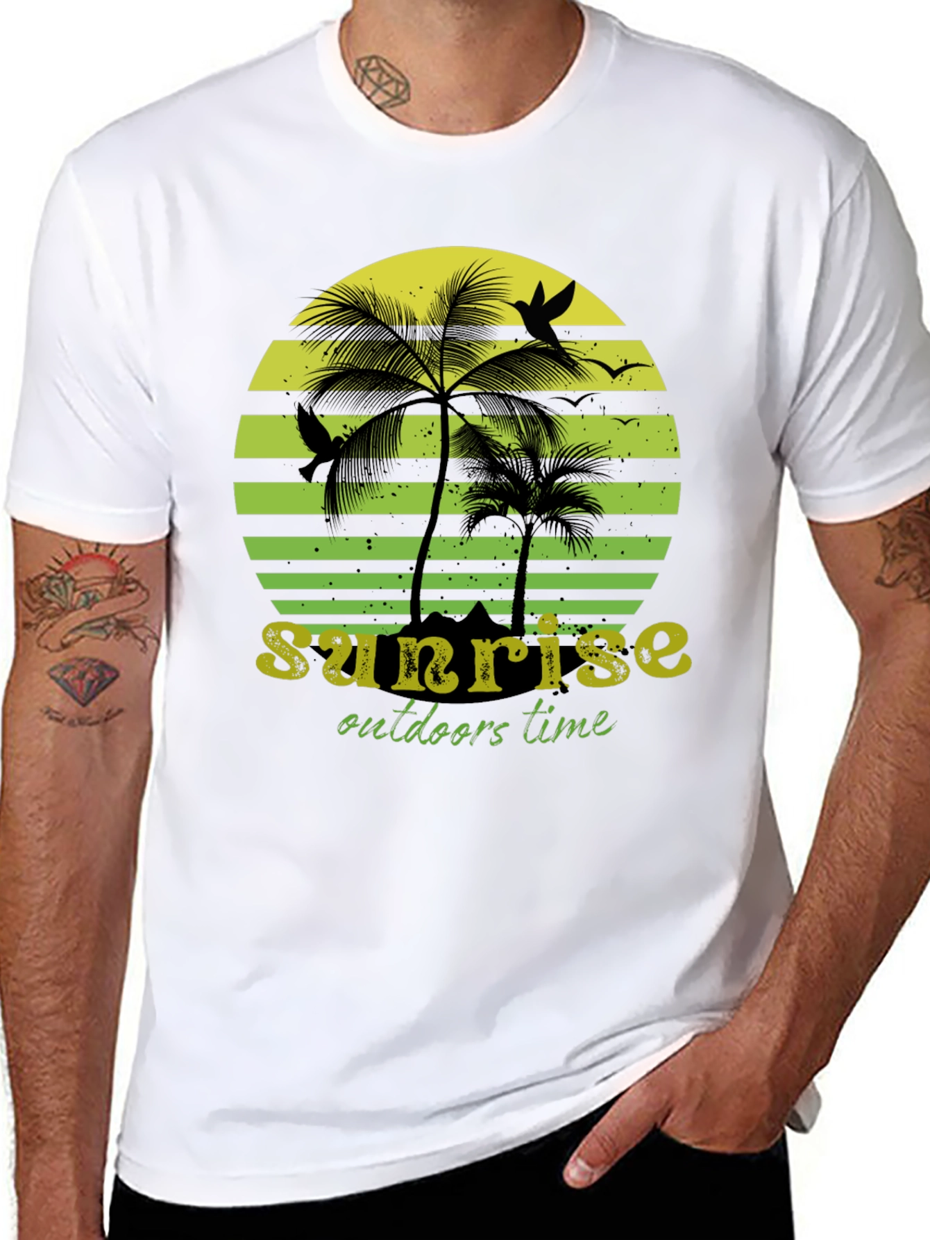 Sunset Palm Tree Graphic T-Shirt