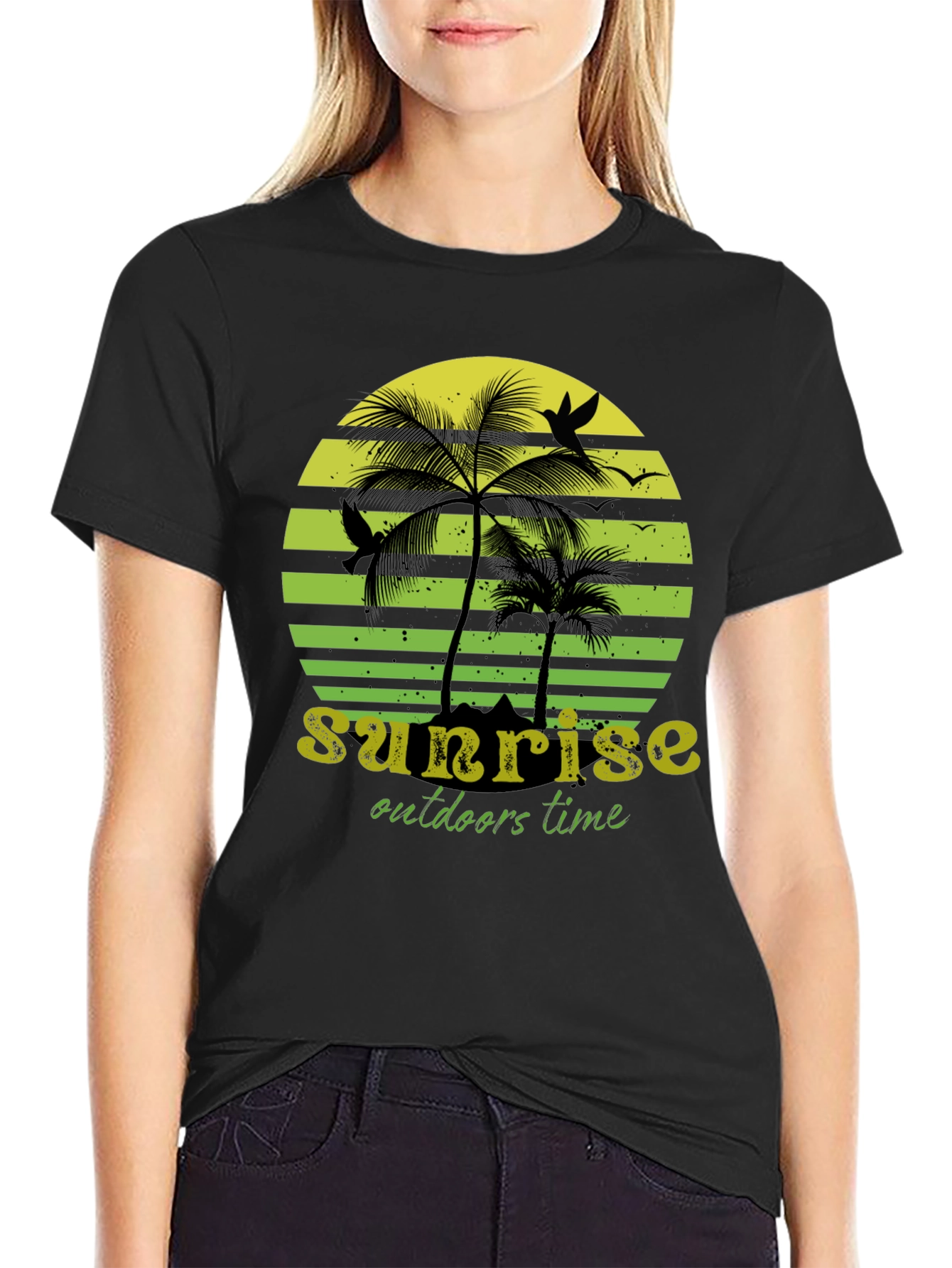 Sunset Palm Tree Graphic T-Shirt