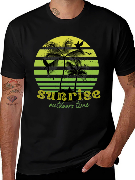 Sunset Palm Tree Graphic T-Shirt