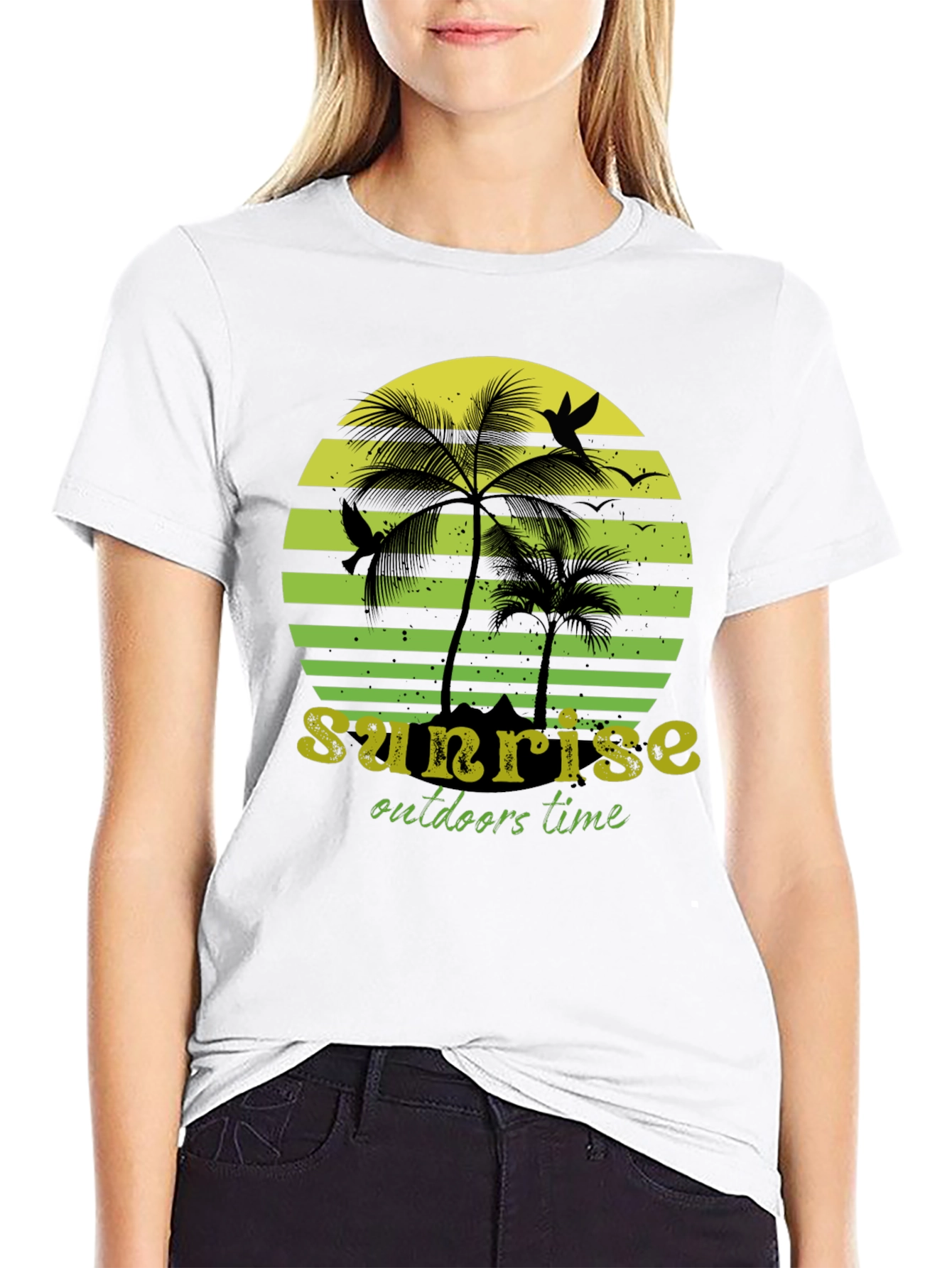 Sunset Palm Tree Graphic T-Shirt