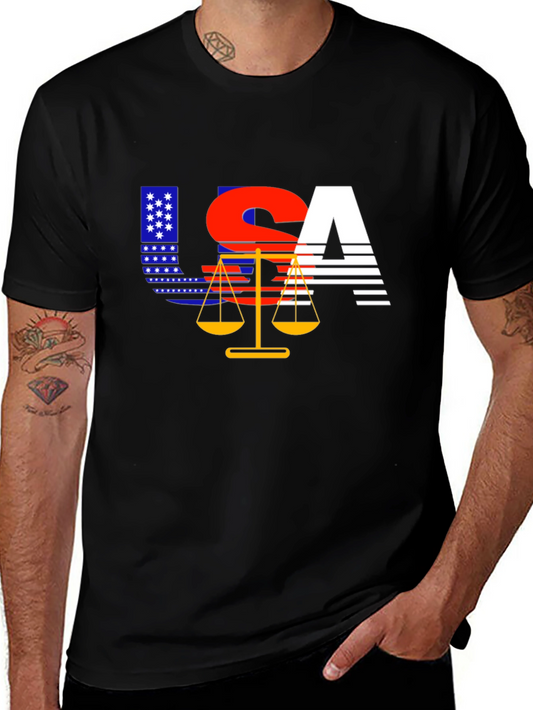 USA Justice T-Shirt - Patriotic Design