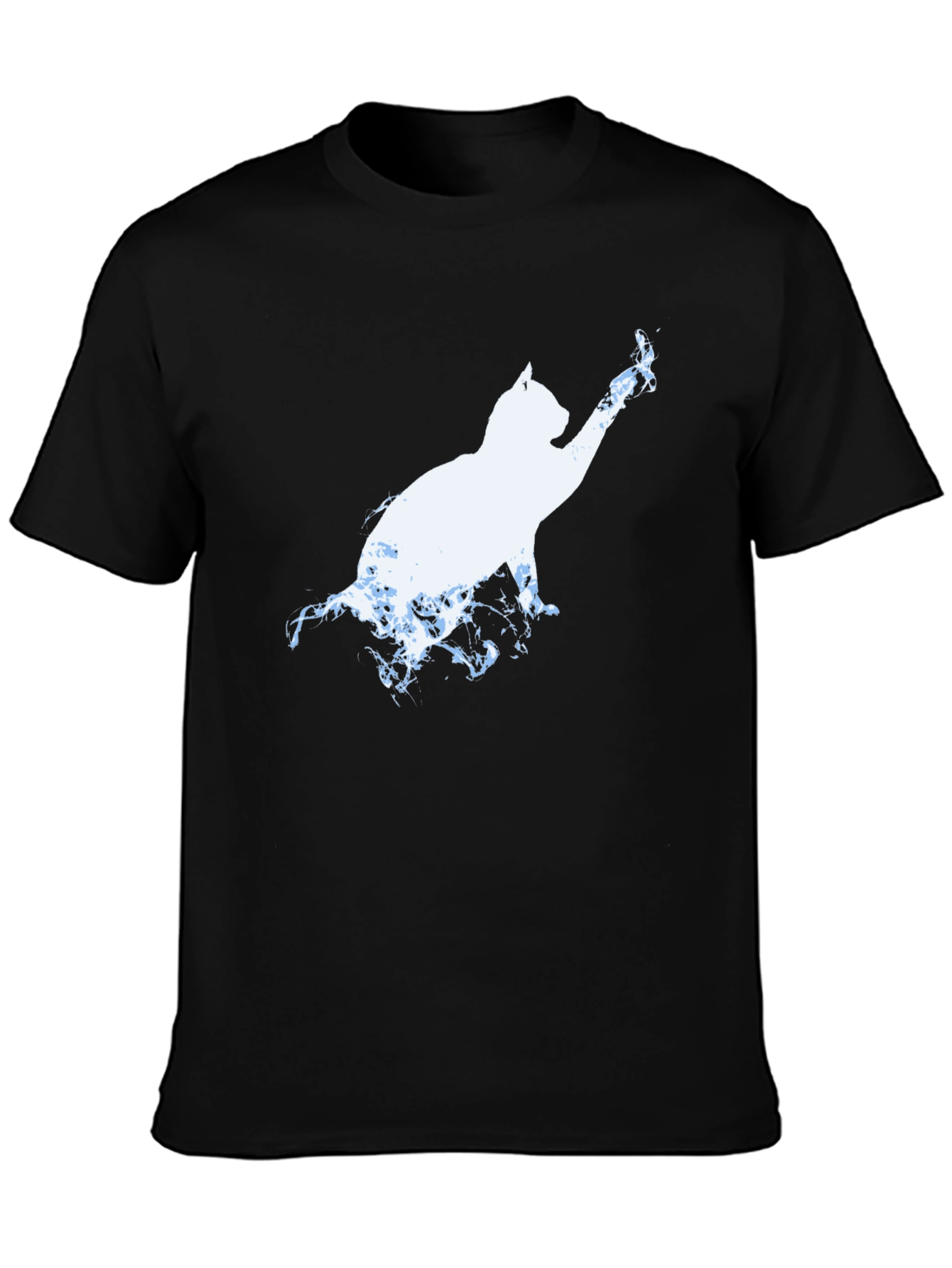 Cat Silhouette T-Shirt - Black Graphic Tee