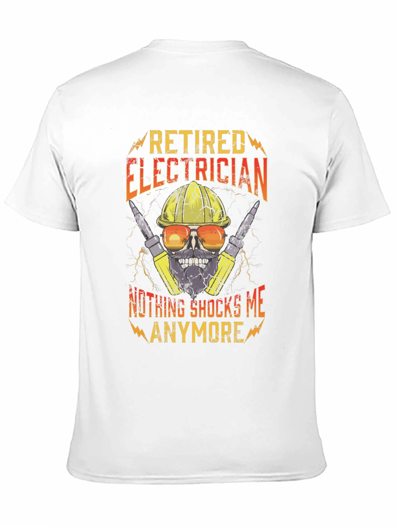 Retired Electrician T-Shirt Funny Skull Tee