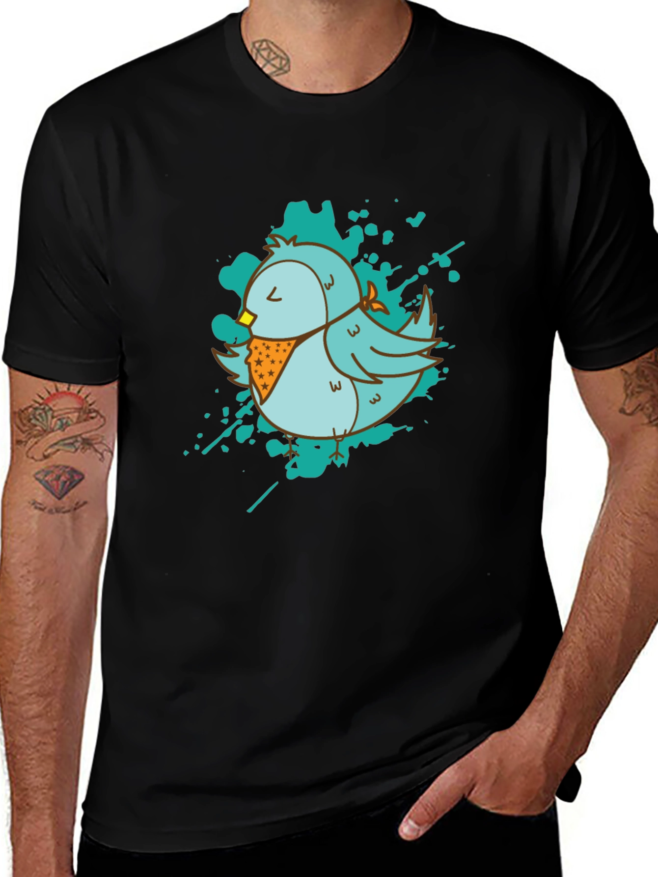 Bird Graphic Black T-Shirt