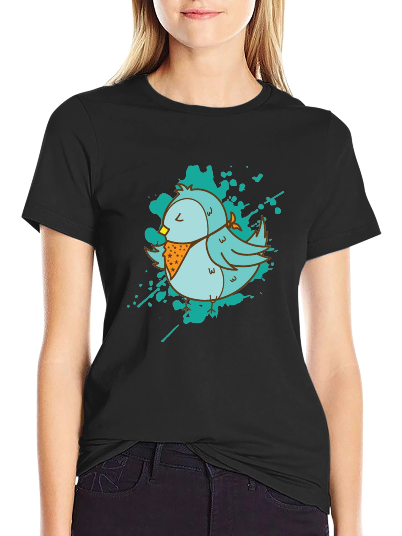 Bird Graphic Black T-Shirt