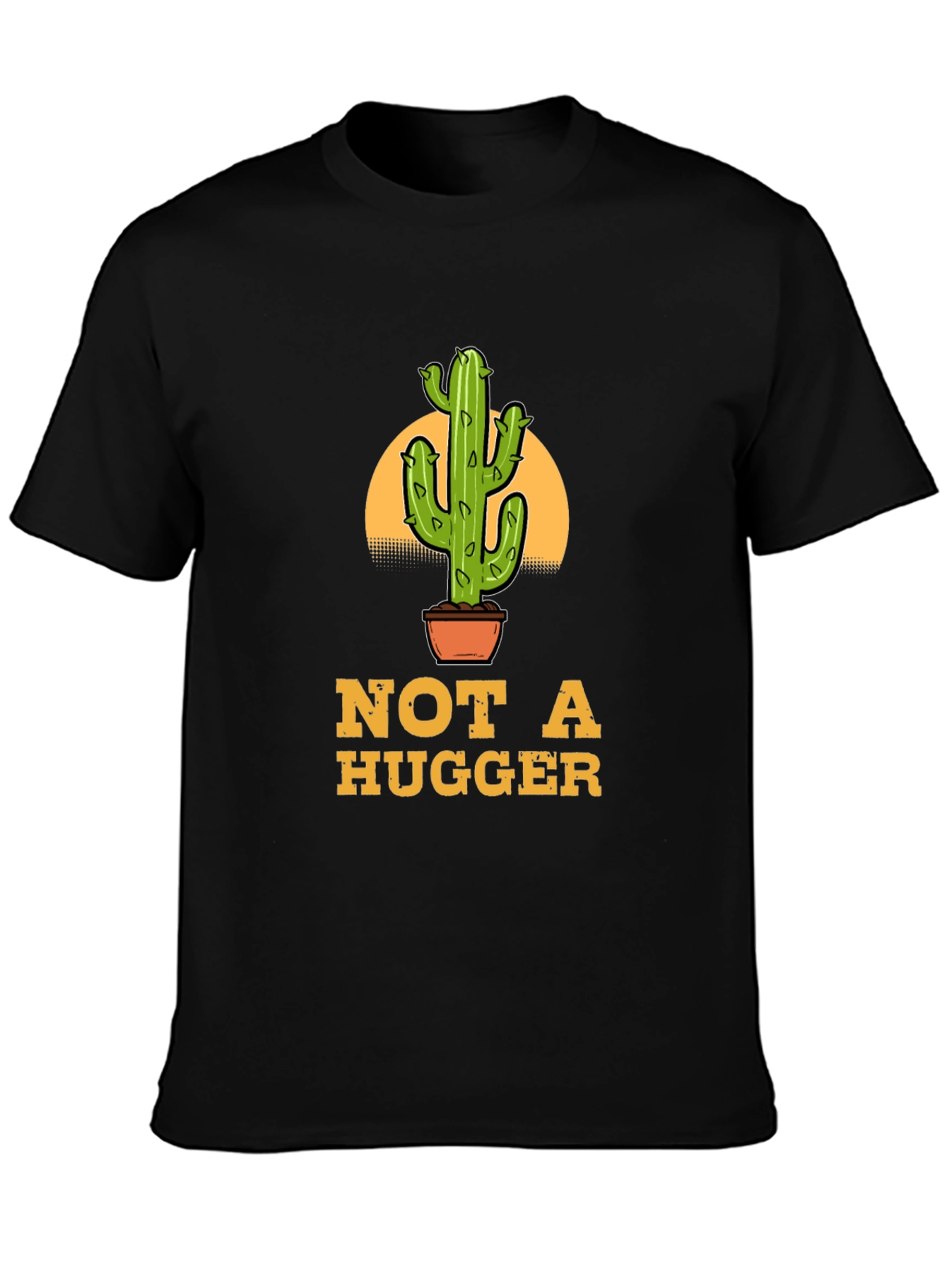 Not A Hugger Cactus Graphic T-Shirt