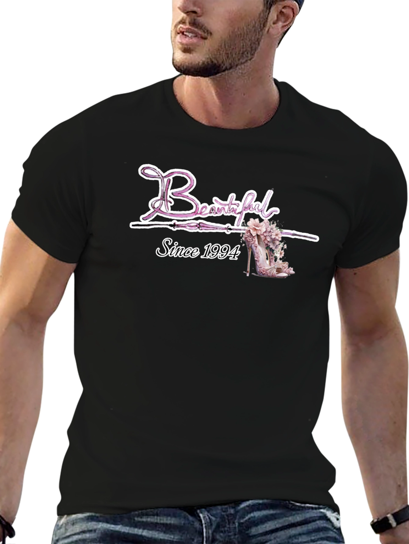 Beautiful Since 1994 Floral Heel T-Shirt