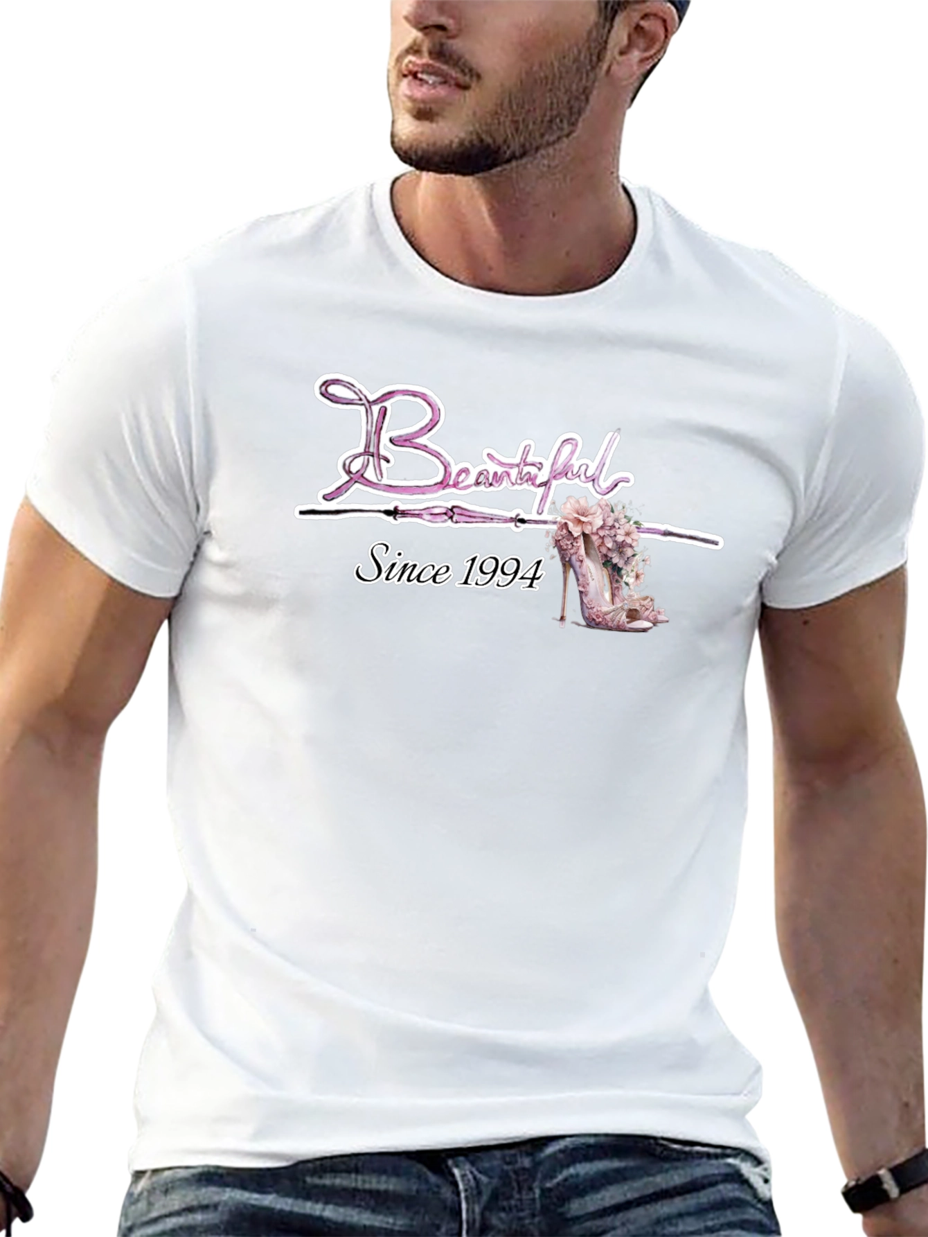 Beautiful Since 1994 Floral Heel T-Shirt