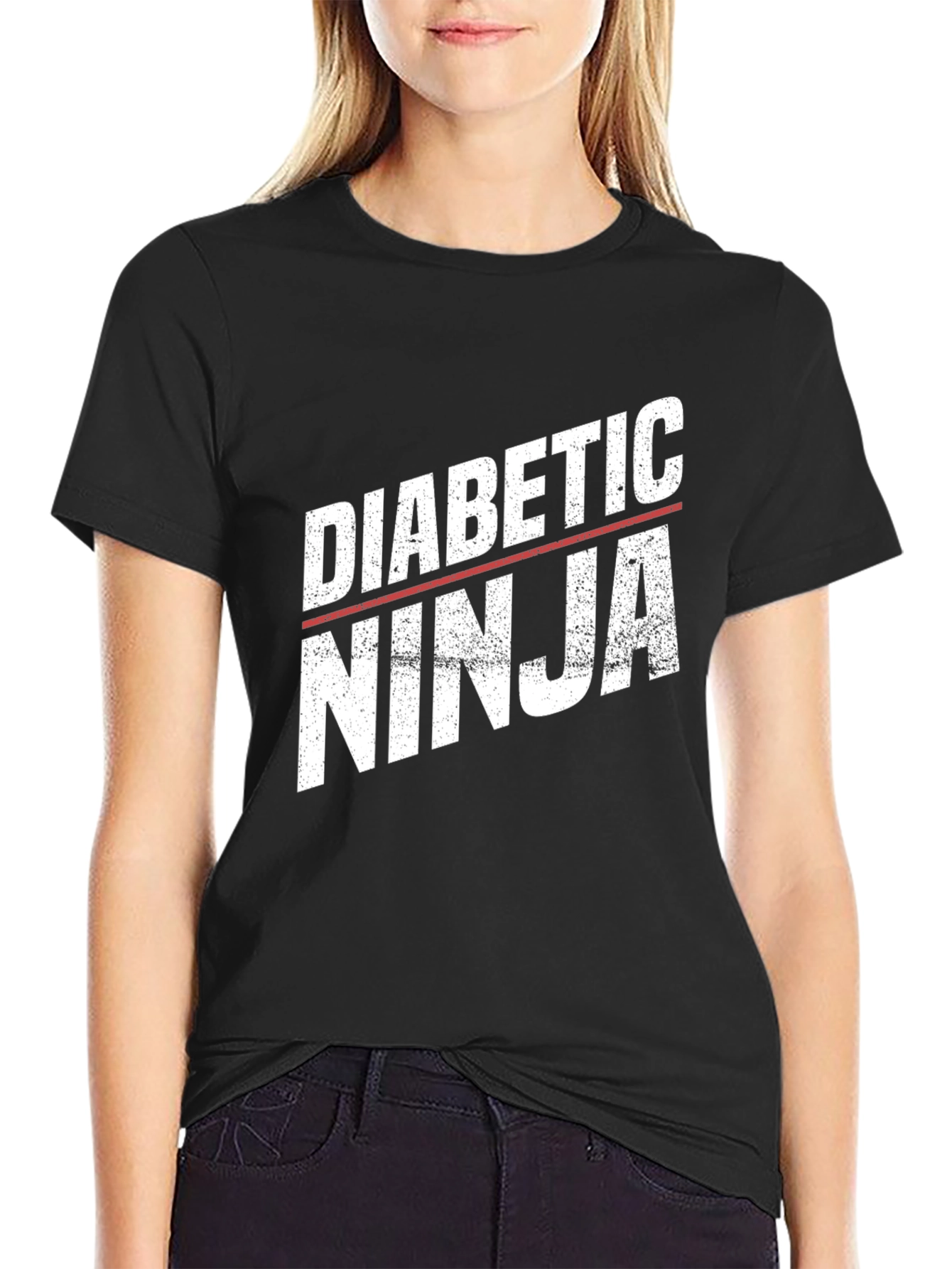 Diabetic Ninja Graphic T-Shirt - Black