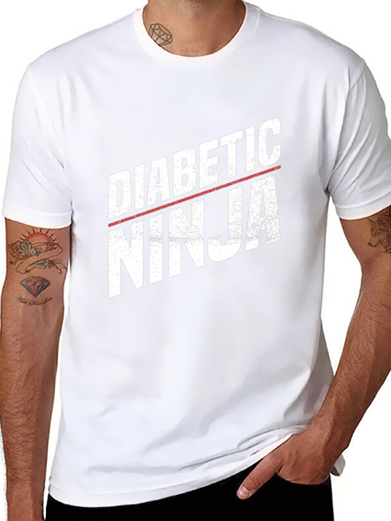 Diabetic Ninja Graphic T-Shirt - Black