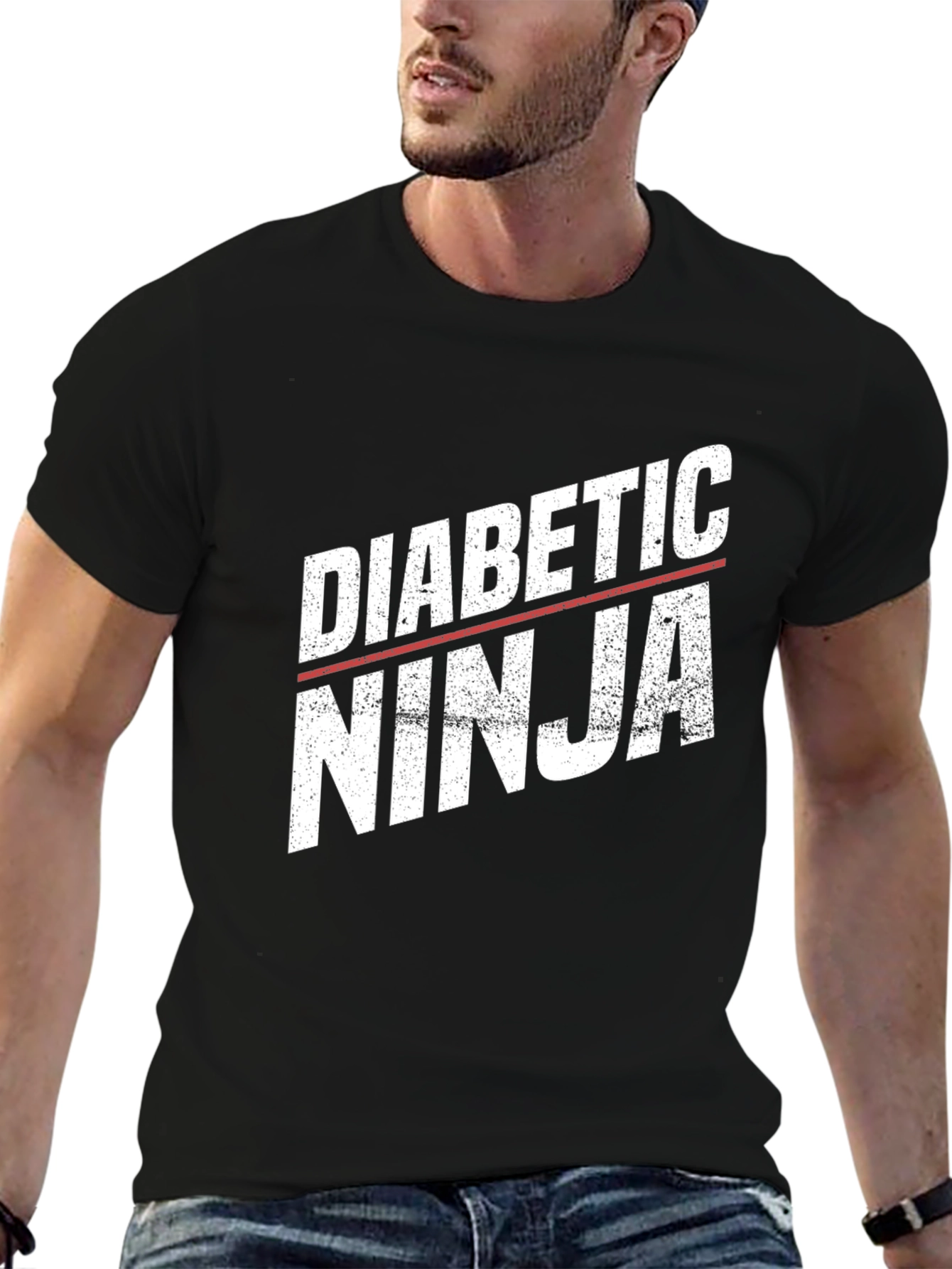 Diabetic Ninja Graphic T-Shirt - Black