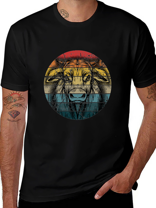 Retro Bull Graphic Tee - Vintage Style T-Shirt