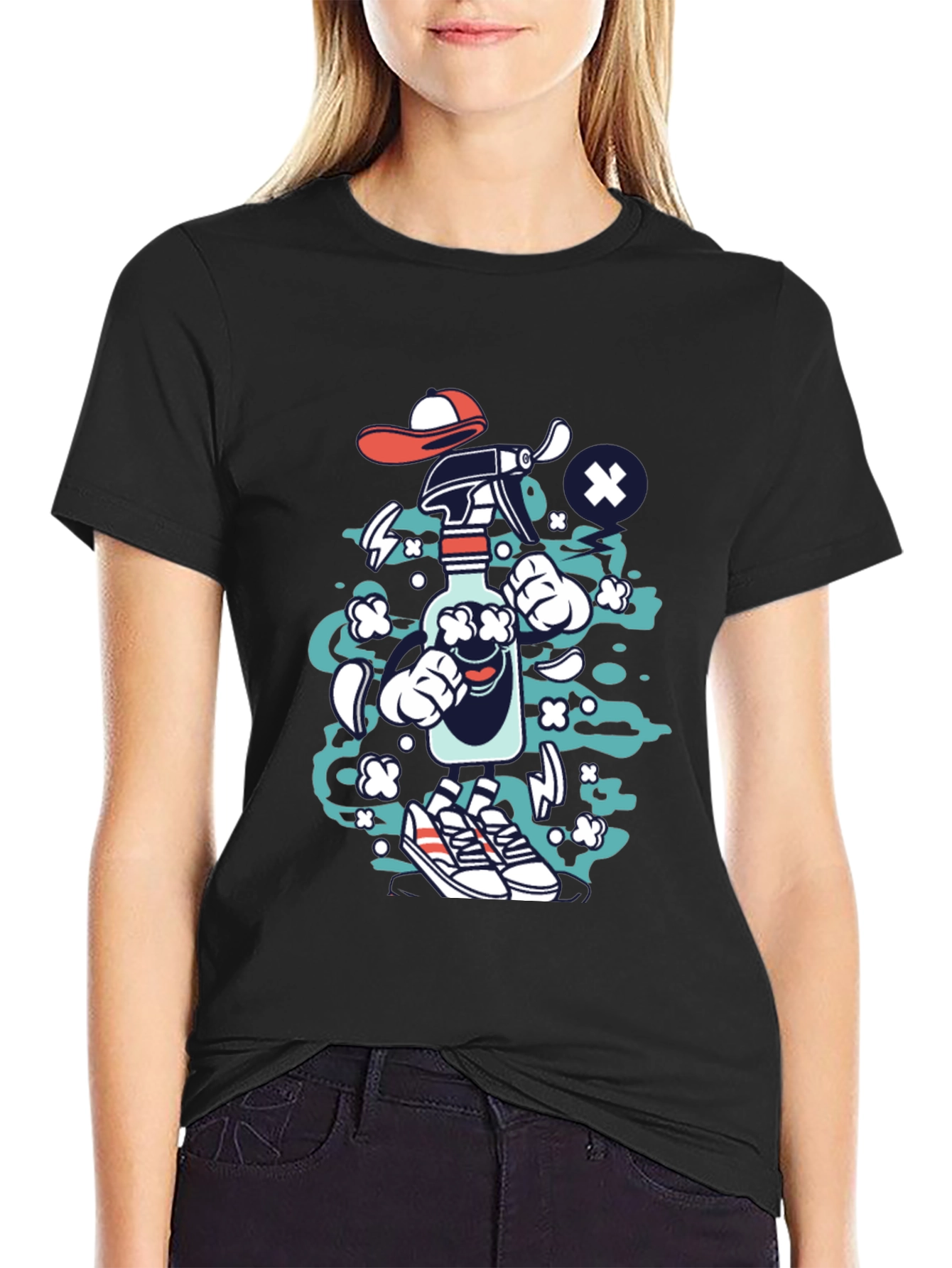 Cartoon Spray Bottle Graphic Tee