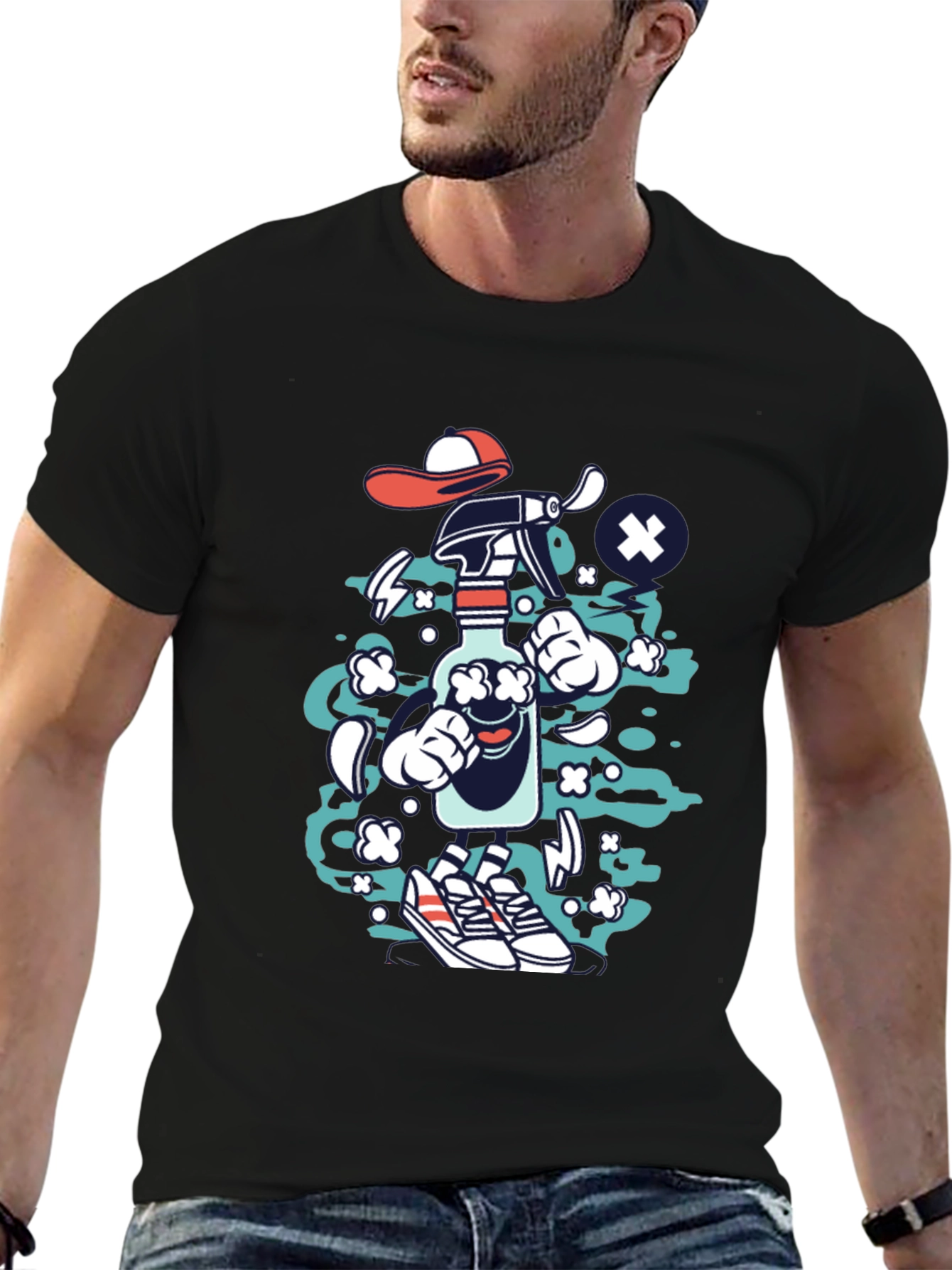 Cartoon Spray Bottle Graphic Tee