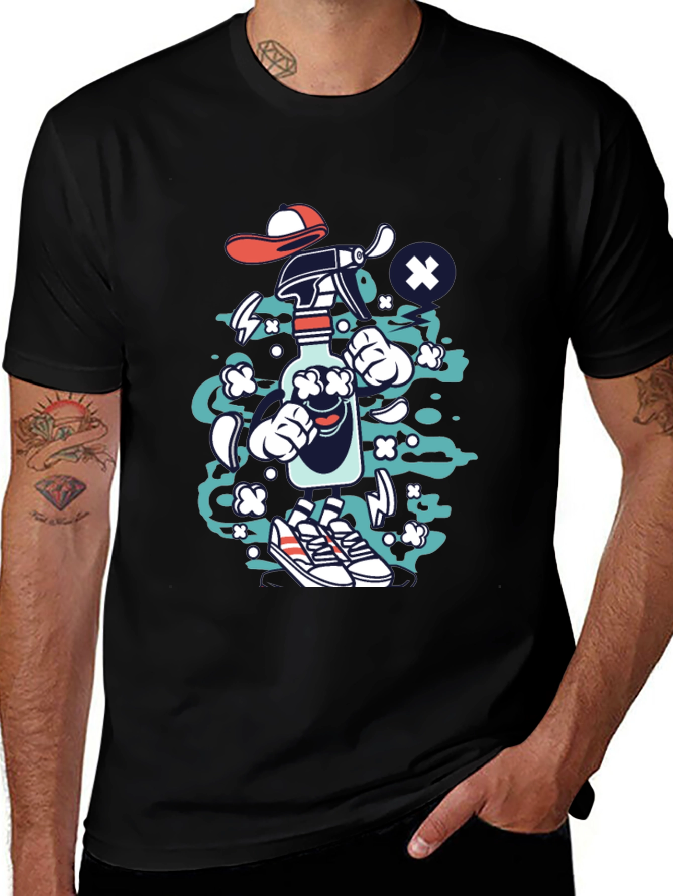 Cartoon Spray Bottle Graphic Tee