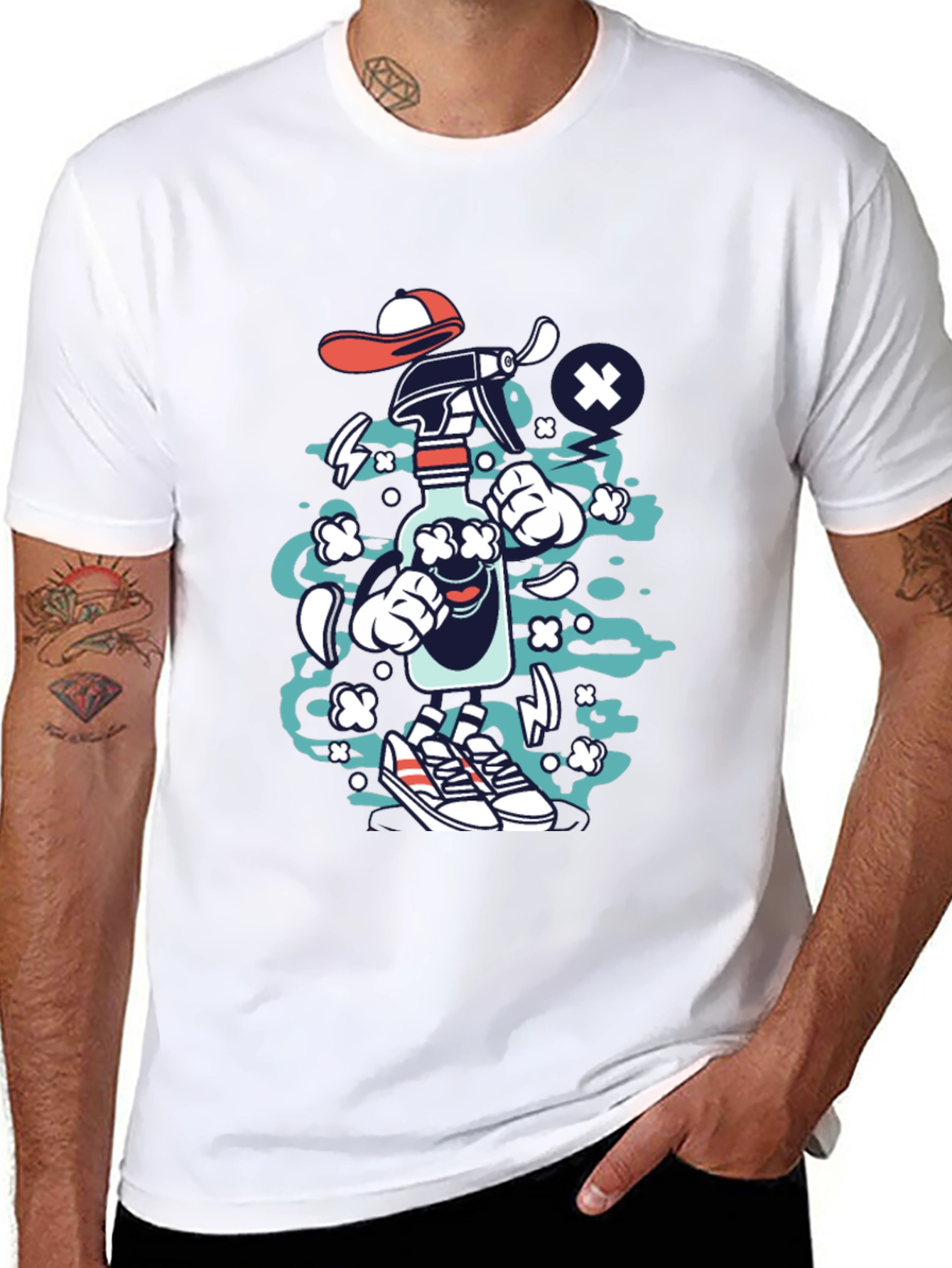 Cartoon Spray Bottle Graphic Tee