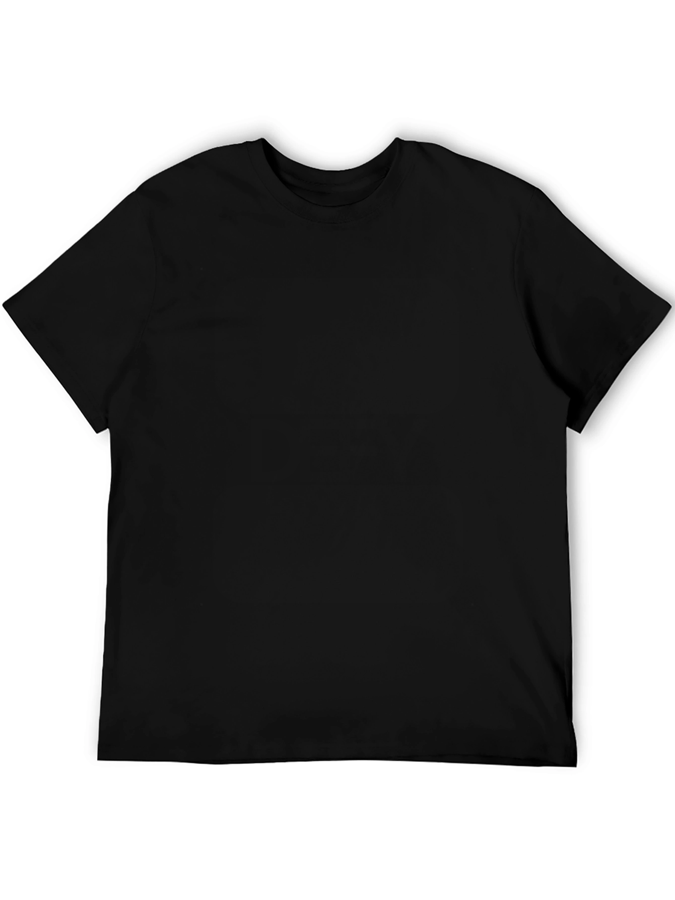 Mens Solid Black Crew Neck T-Shirt