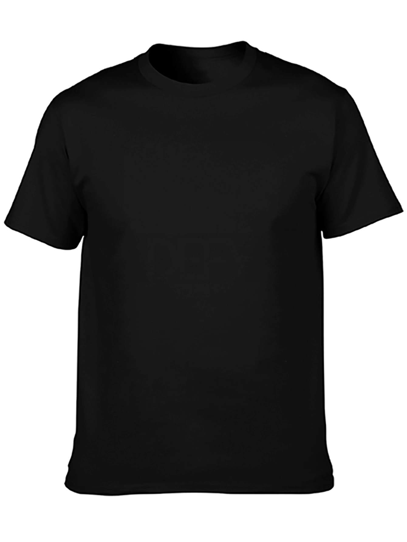 Mens Solid Black Crew Neck T-Shirt