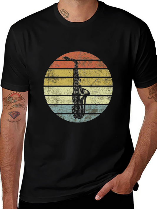 Vintage Saxophone Sunset Graphic Tee