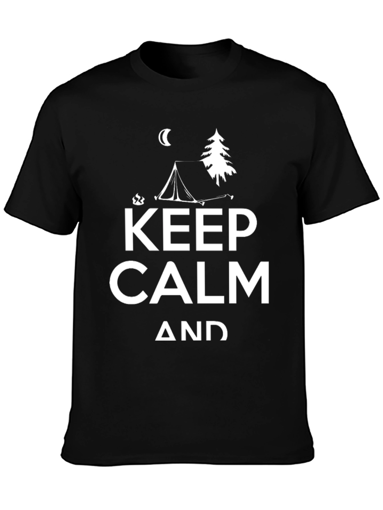 Keep Calm and Camp Black Graphic T-Shirt