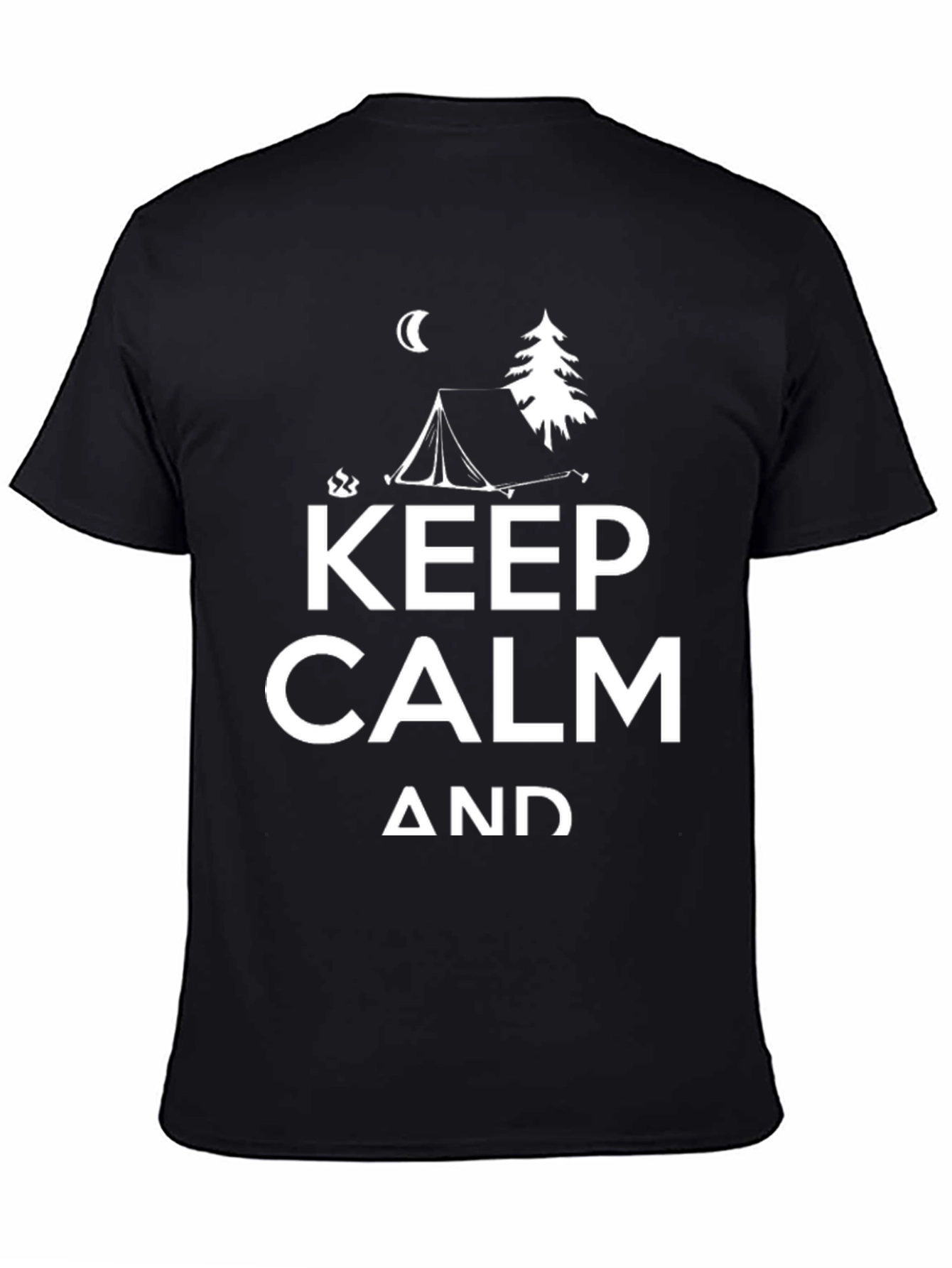 Keep Calm and Camp Black Graphic T-Shirt
