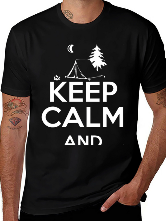 Keep Calm and Camp Black Graphic T-Shirt