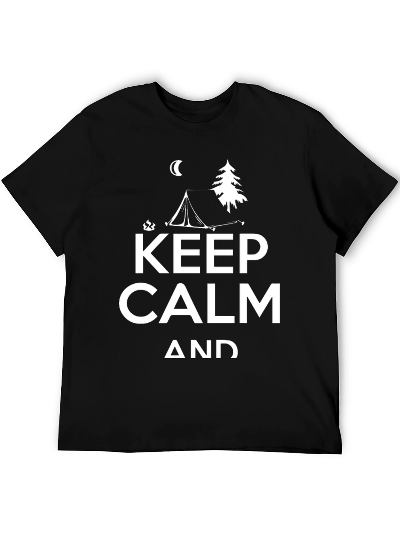 Keep Calm and Camp Black Graphic T-Shirt