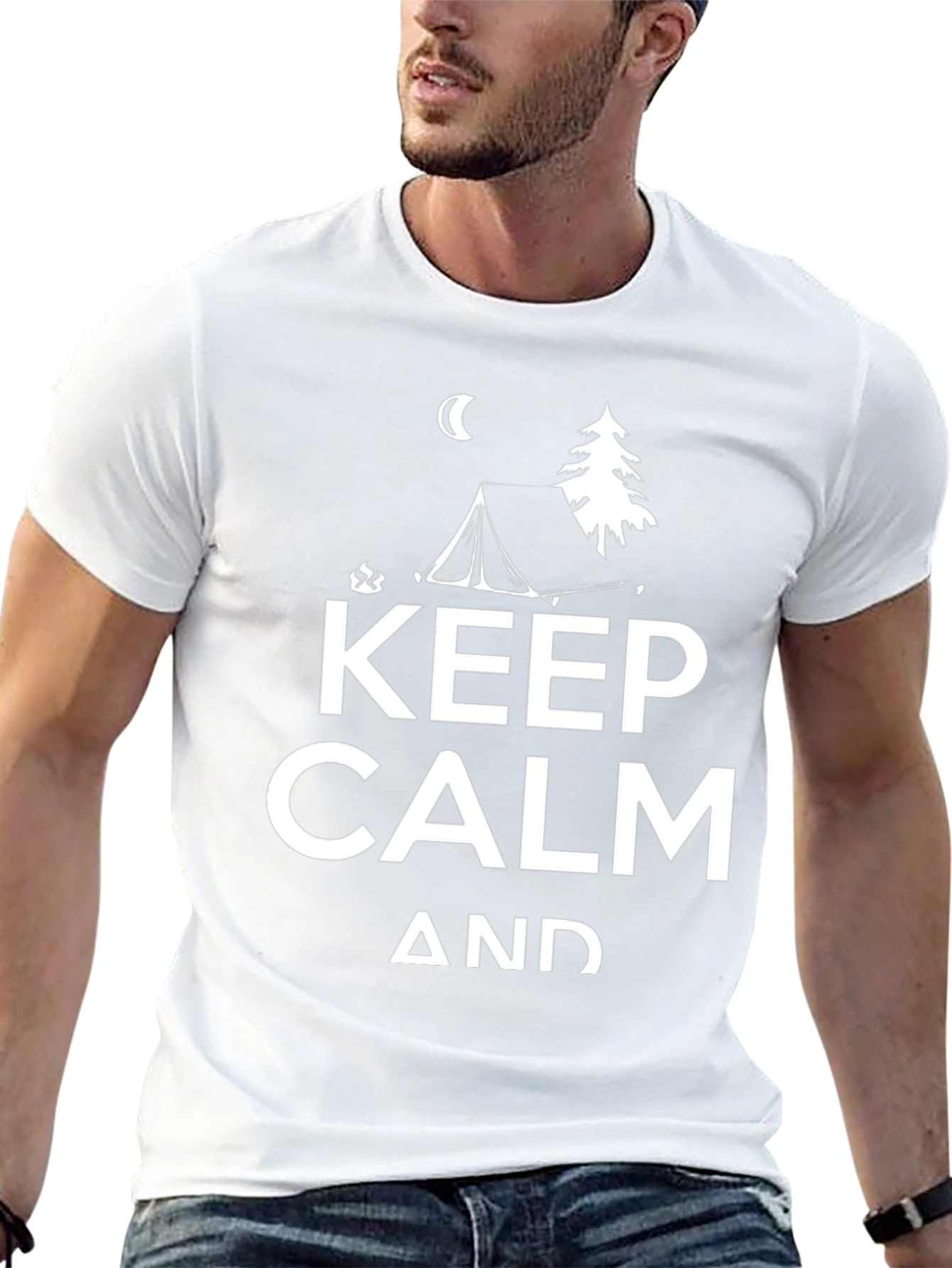 Keep Calm and Camp Black Graphic T-Shirt