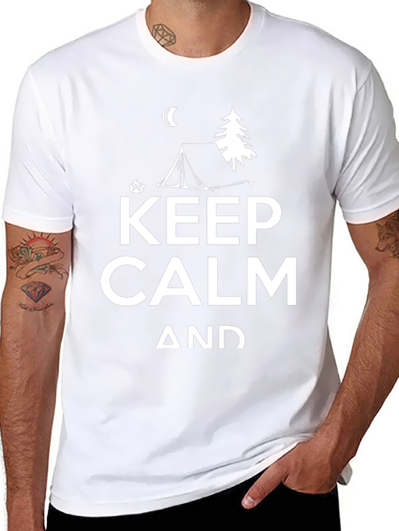 Keep Calm and Camp Black Graphic T-Shirt
