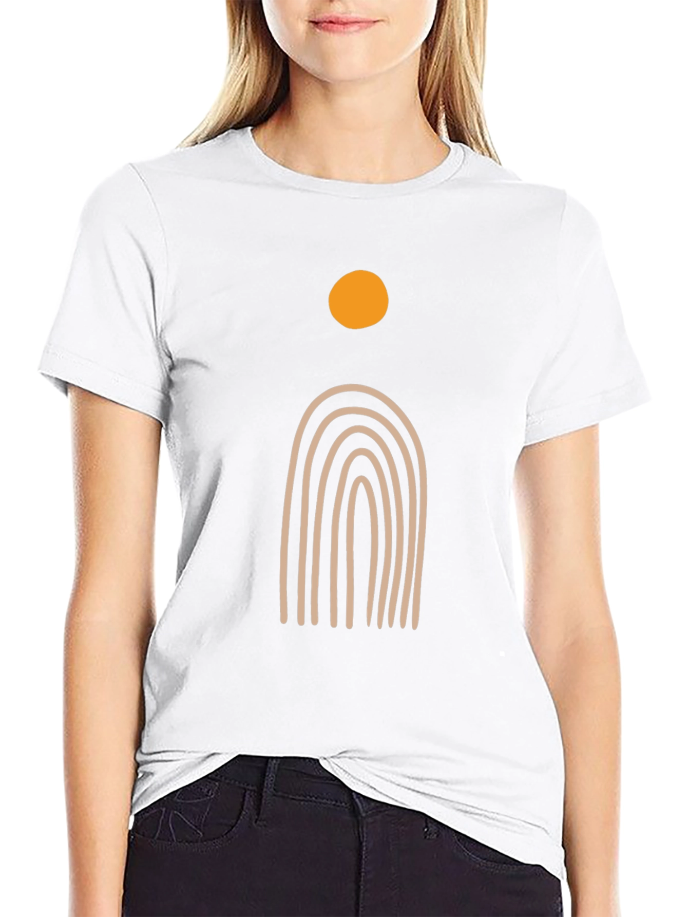 Minimalist Sun & Arch Black T-Shirt