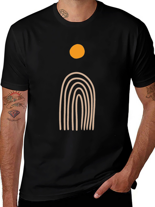 Minimalist Sun & Arch Black T-Shirt