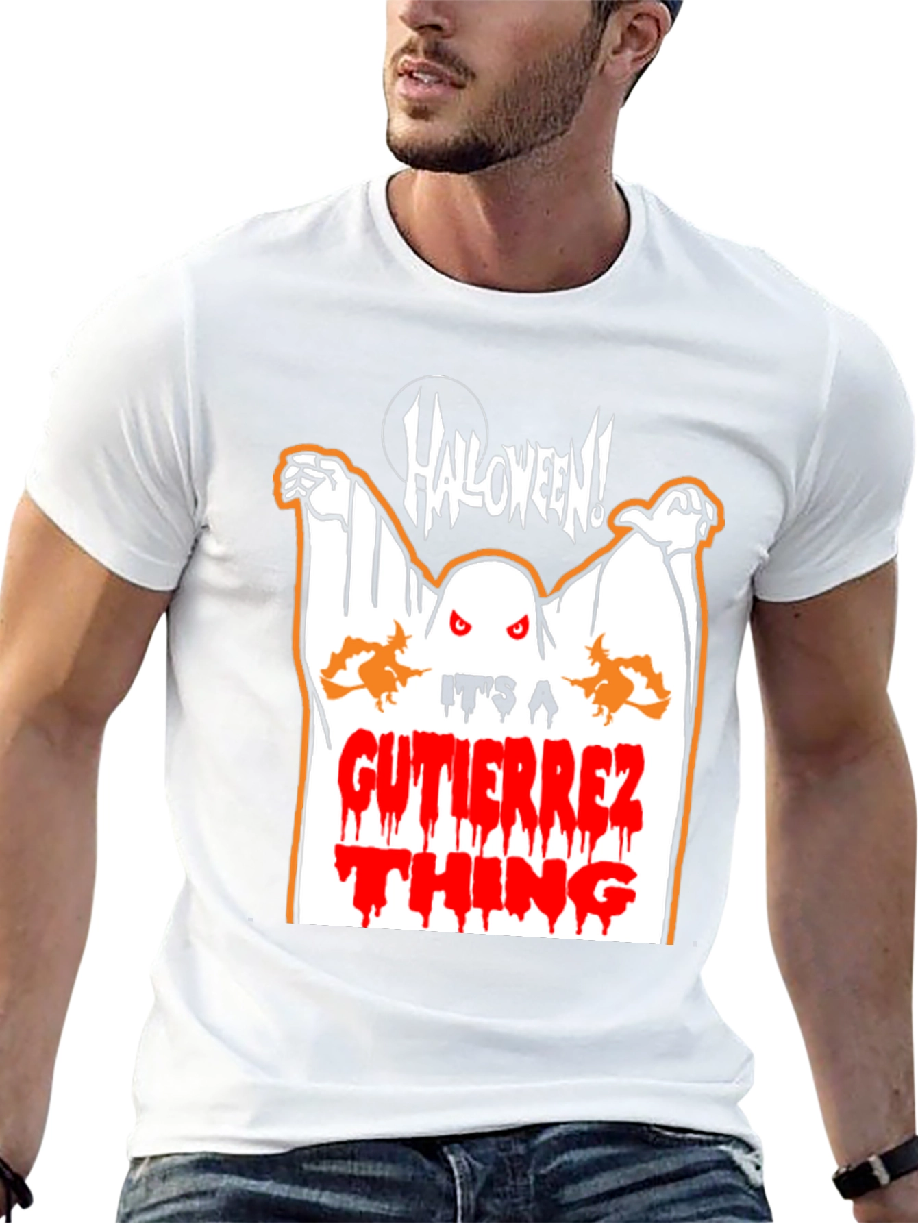 Halloween Ghost Graphic Tee - Gutierrez Thing Shirt