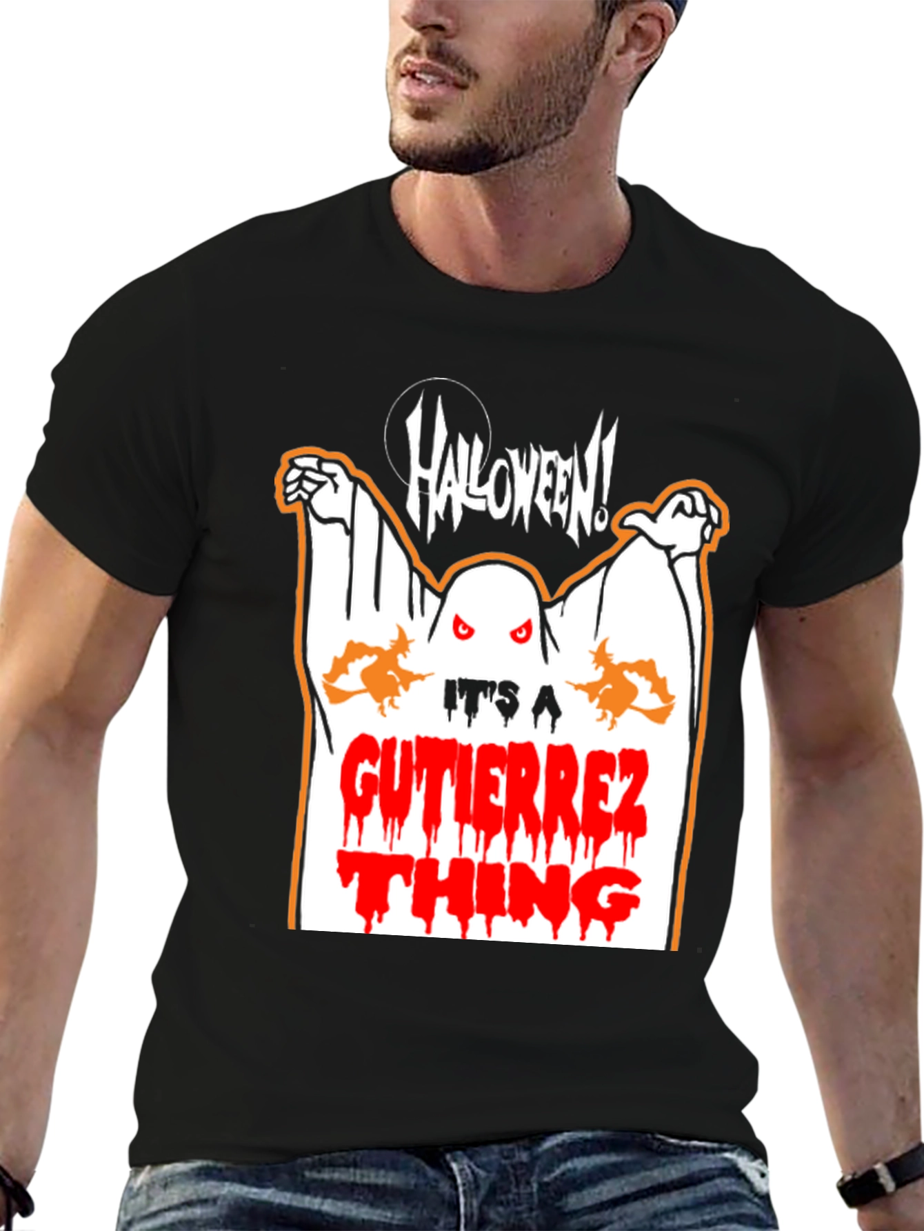 Halloween Ghost Graphic Tee - Gutierrez Thing Shirt