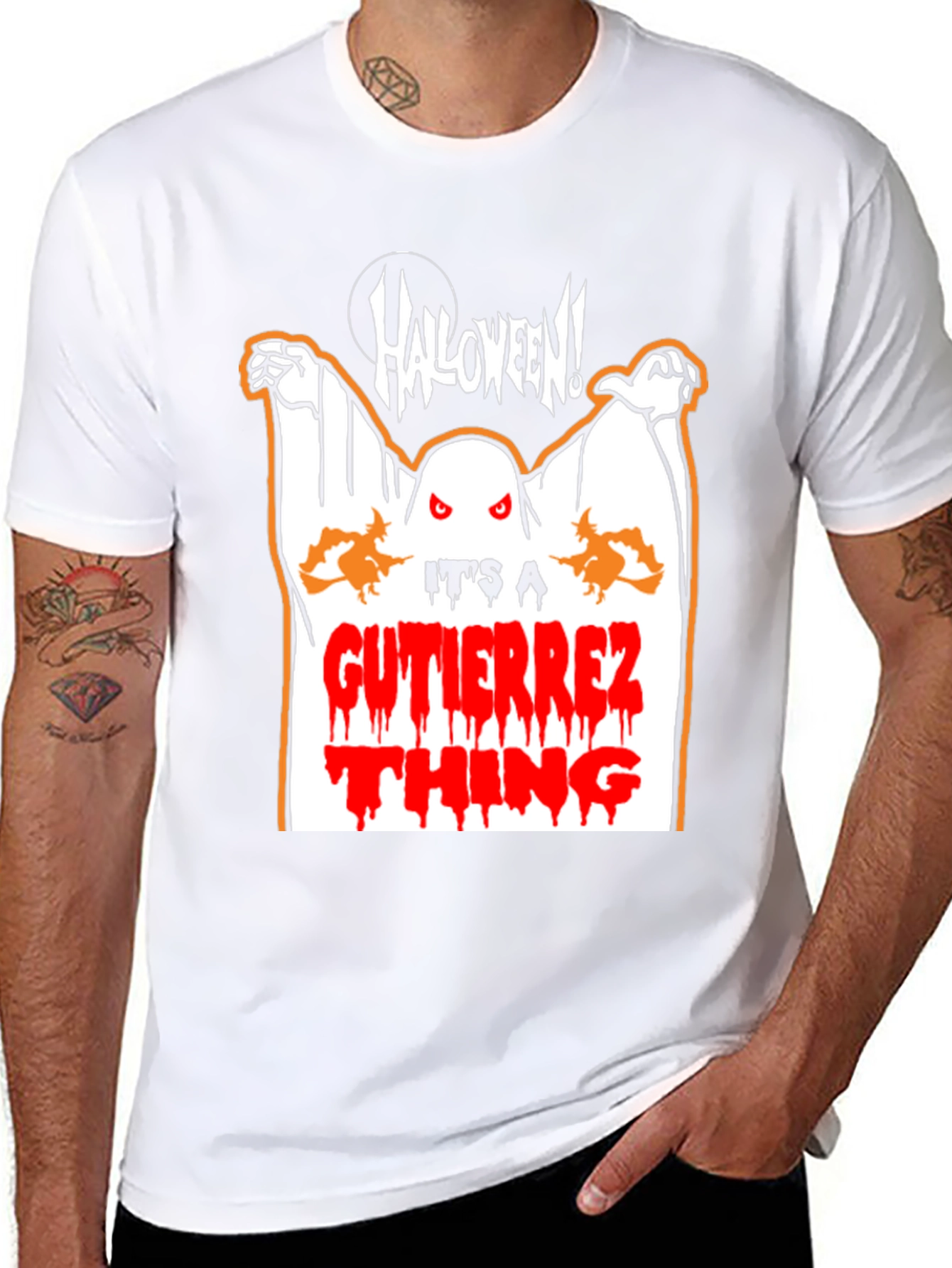 Halloween Ghost Graphic Tee - Gutierrez Thing Shirt