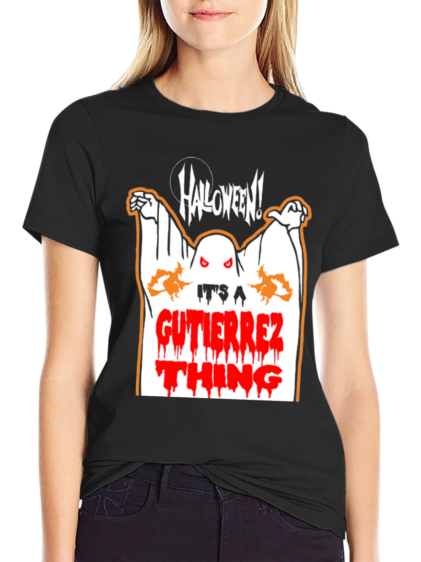 Halloween Ghost Graphic Tee - Gutierrez Thing Shirt