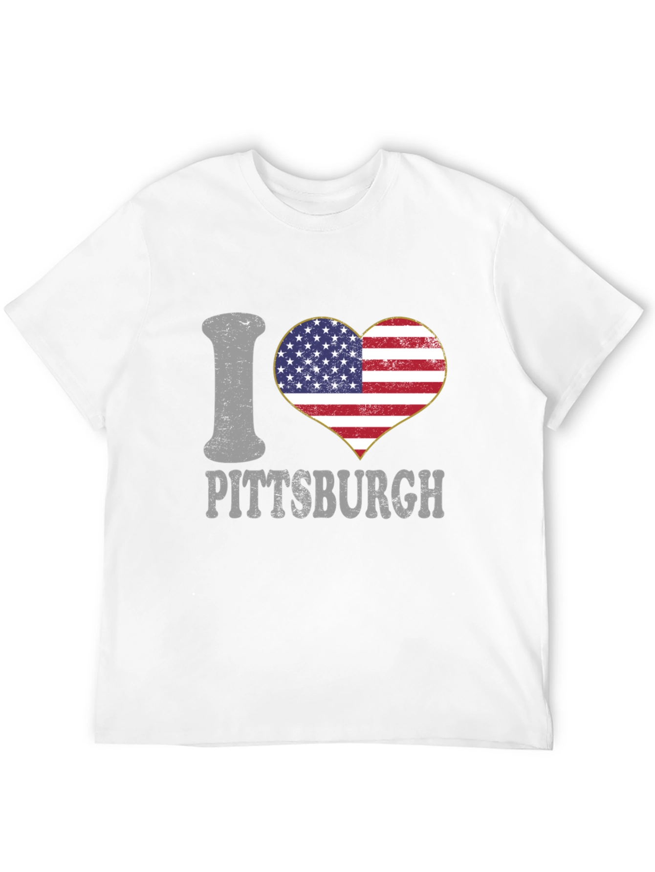 I Heart Pittsburgh USA Flag Graphic T-Shirt