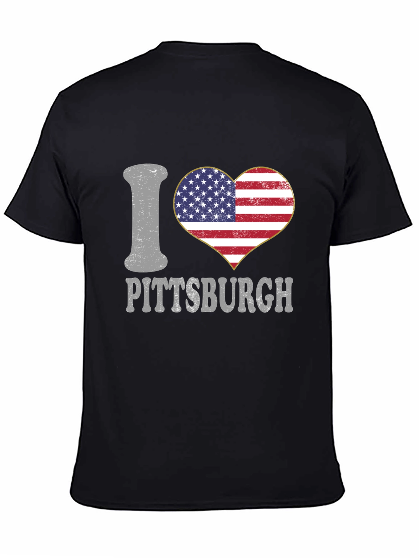 I Heart Pittsburgh USA Flag Graphic T-Shirt