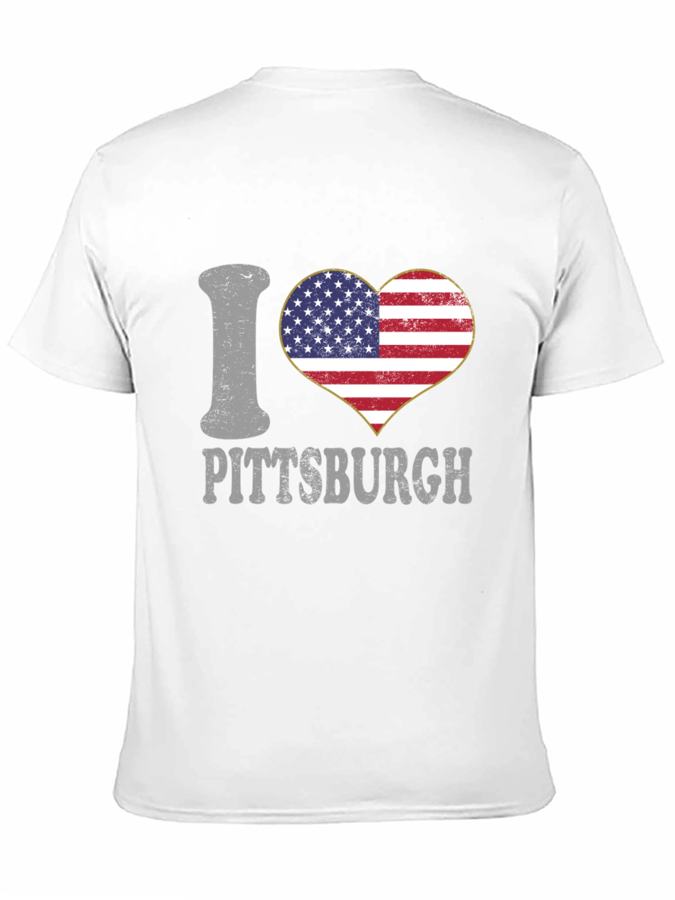 I Heart Pittsburgh USA Flag Graphic T-Shirt