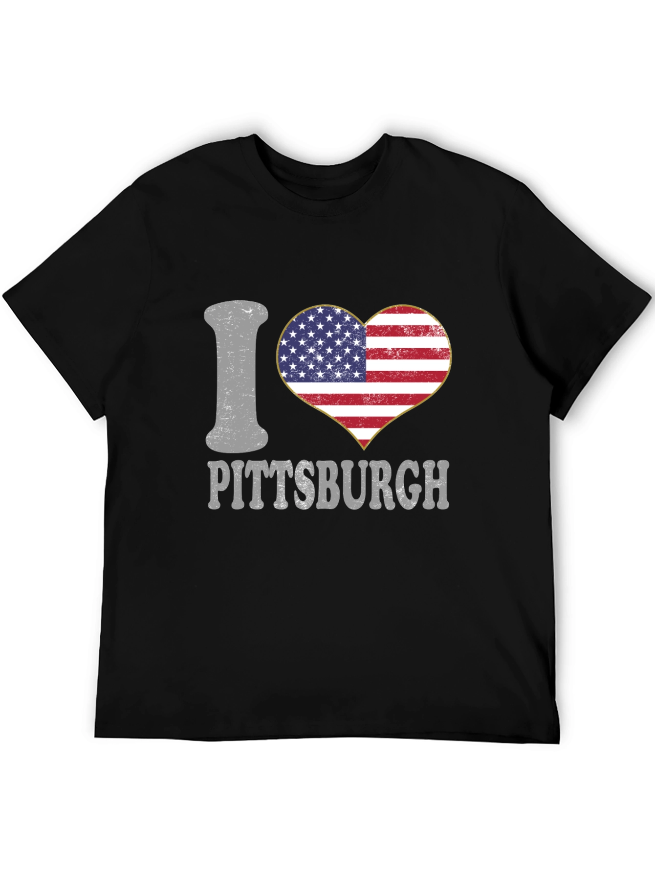 I Heart Pittsburgh USA Flag Graphic T-Shirt
