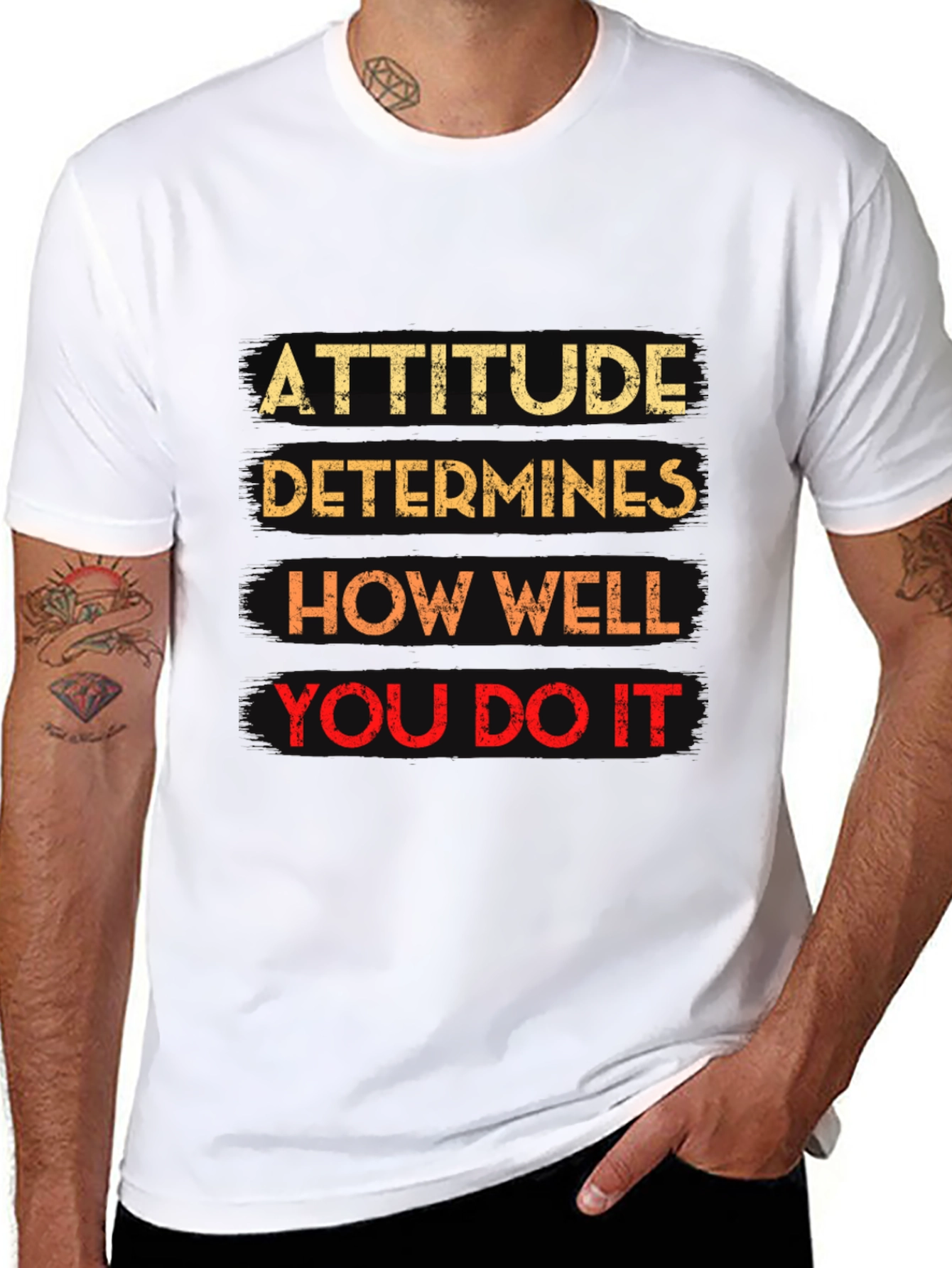 Attitude Determines How Well You Do It Black T-Shirt