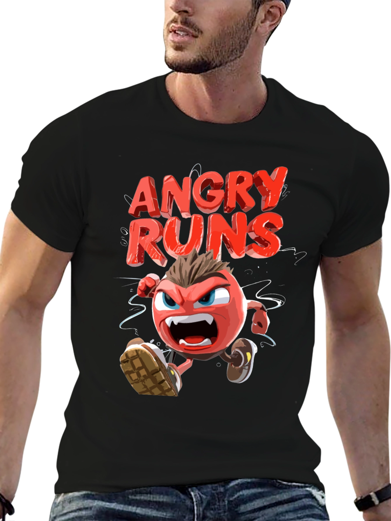 Angry Runs Black Graphic Tee